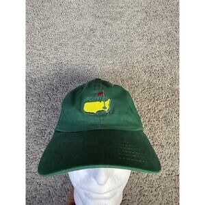 The Masters Hat Cap Strap Back Mens One Size Green Embroidered Golf Logo